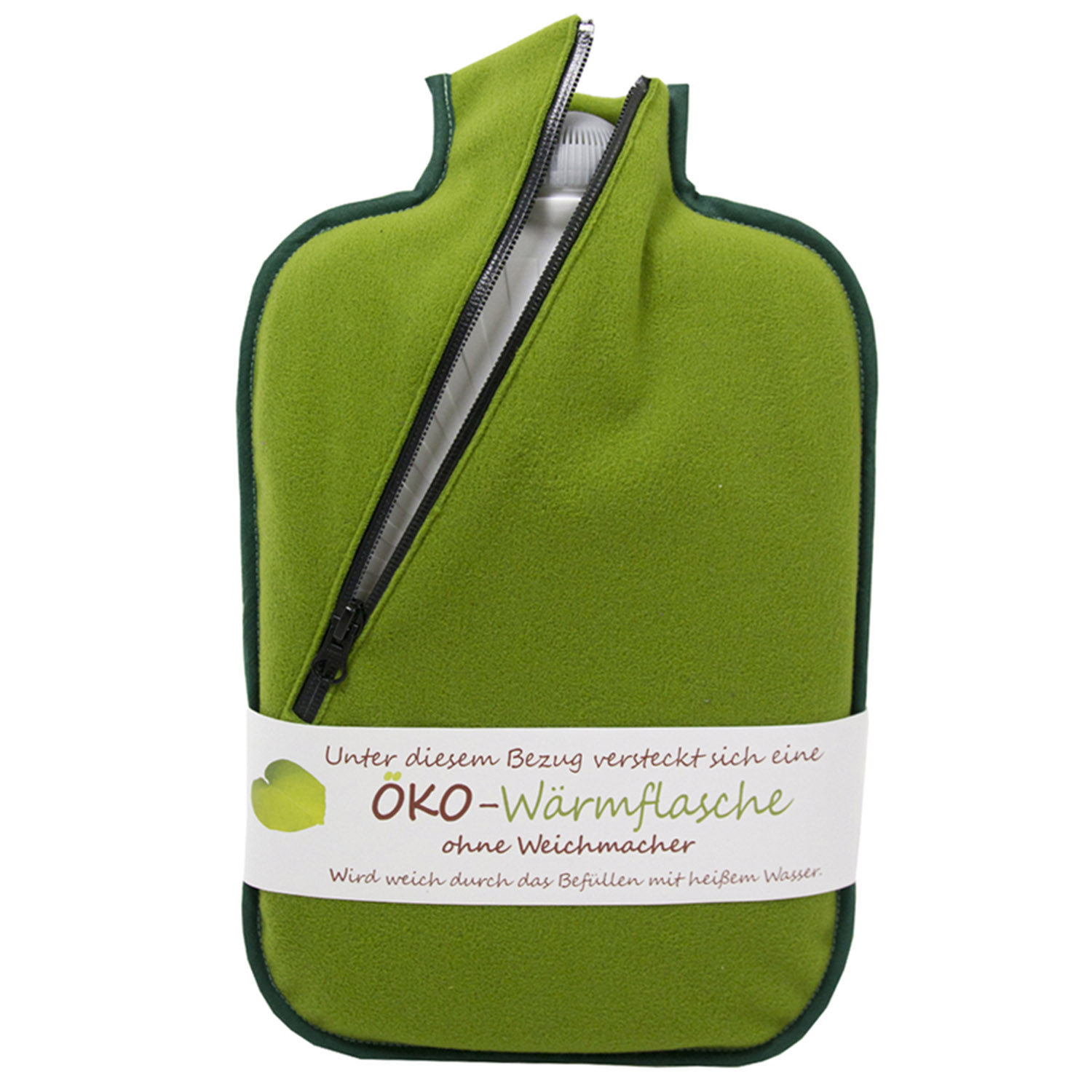 Öko-Wärmflasche 2,0 l mit Softshell-Bezug bambus